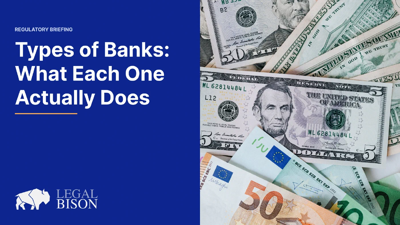 Illustration comparing the main types of banks and who regulates each one